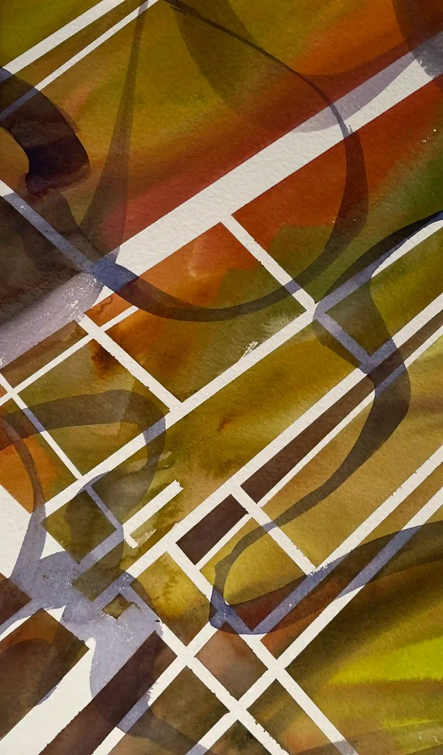  Song For Margaret  Watercolor, 21-1/8 x 15-1/8" German silver metal frame, white mat. 2021. $795