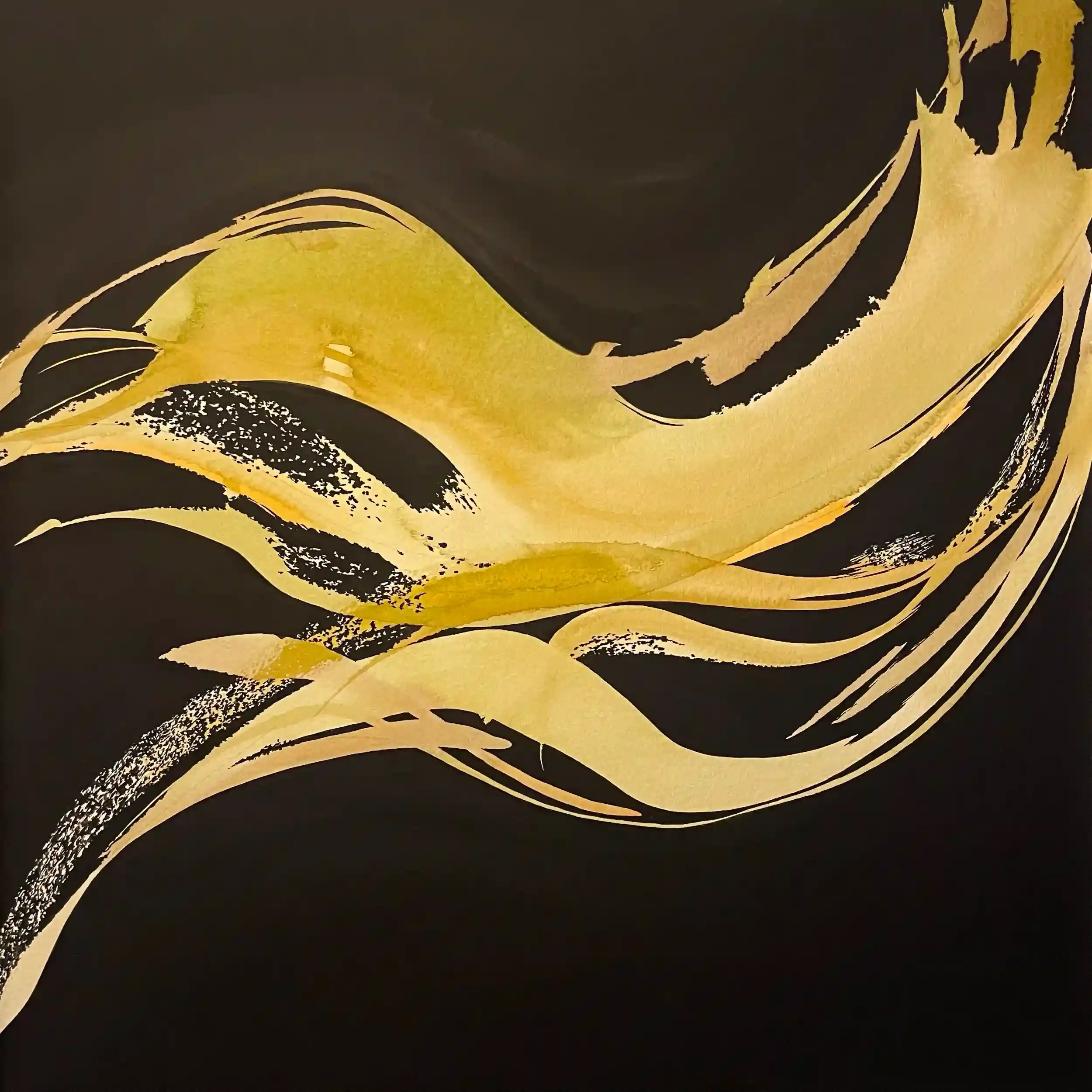  Effervescence  Watercolor and gouache on paper, 23-1/4 x 23-1/4" Black metal frame, white mat. 2024. $1175