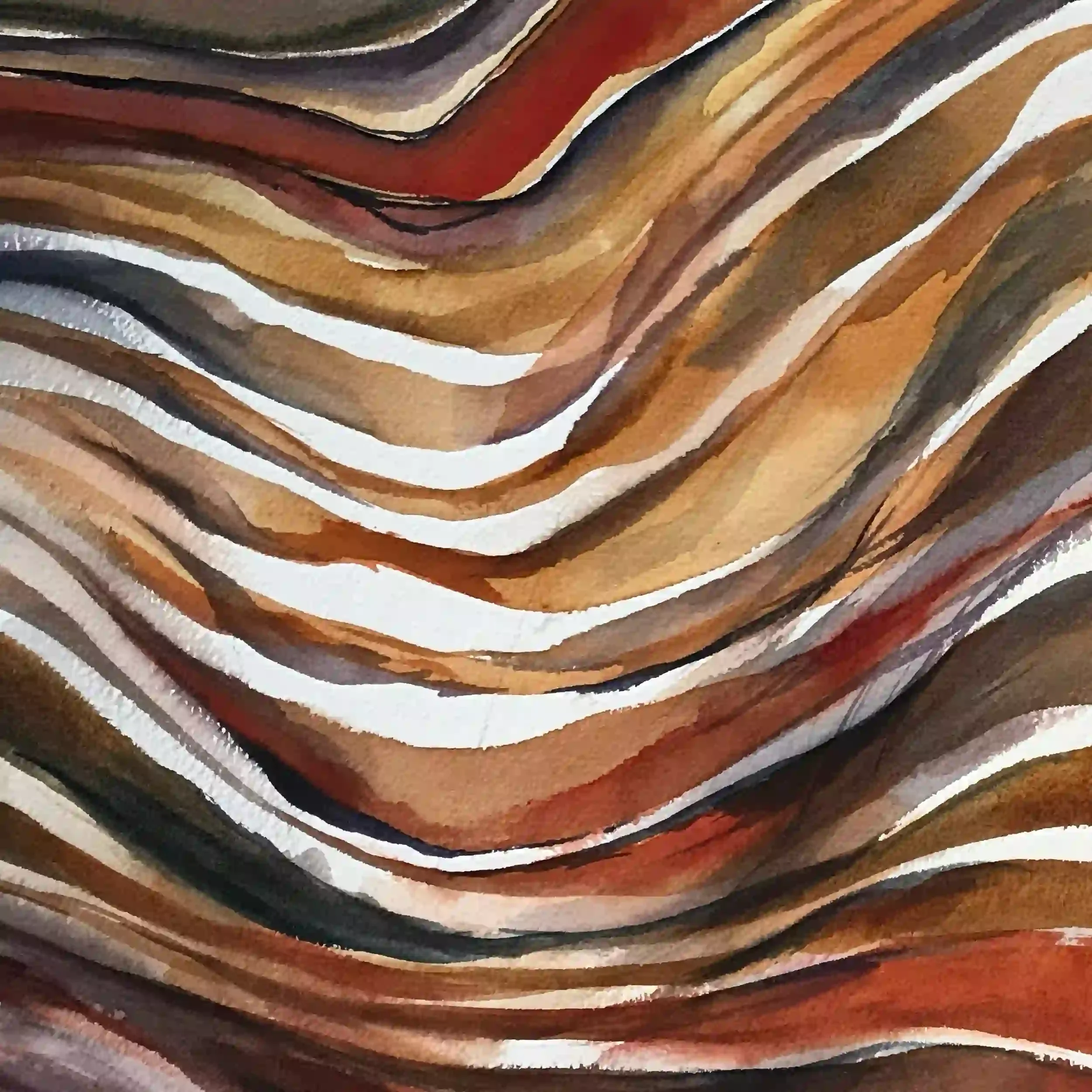  Resilience  Watercolor, 17 x 17" Cherry wood frame, white mat. 2020. $725