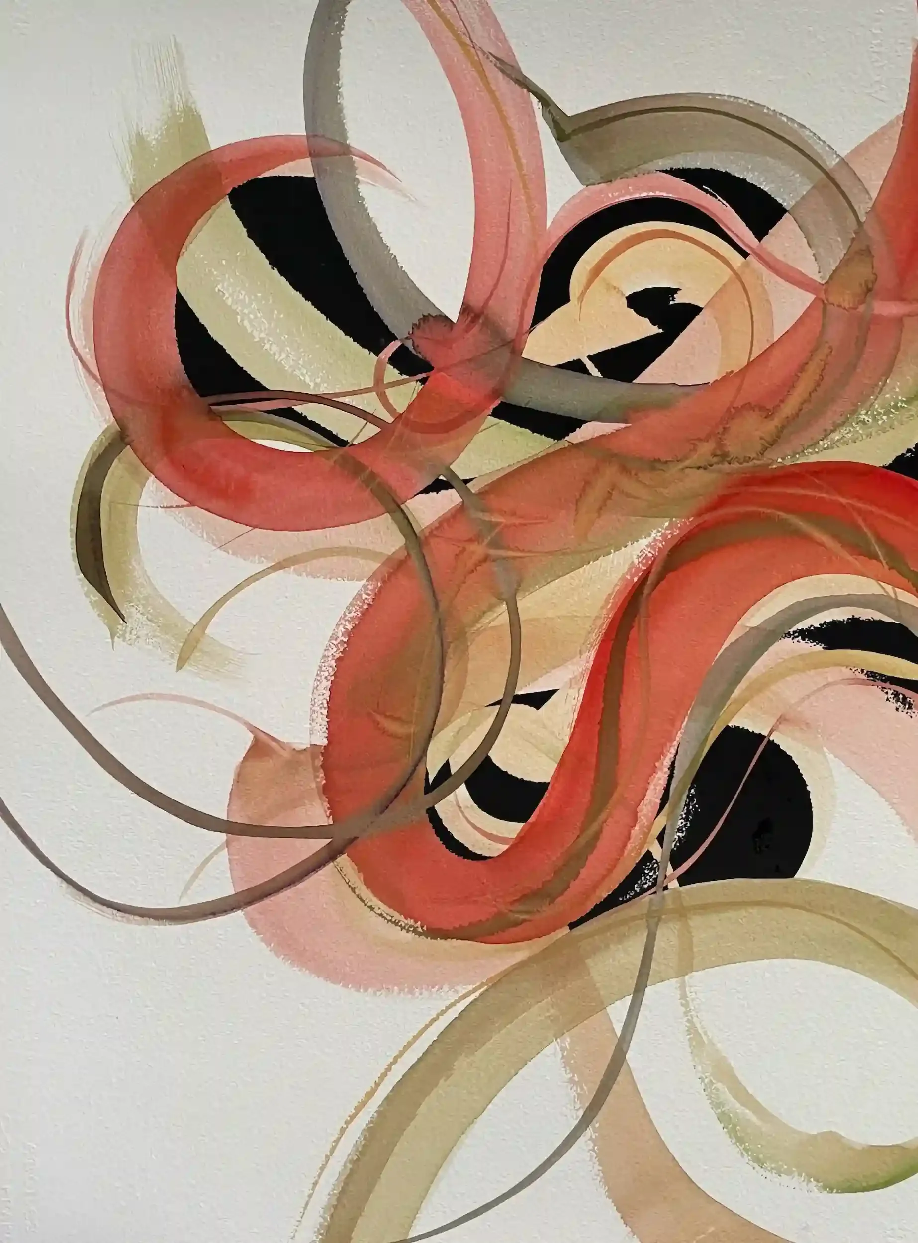  Symphony  Watercolor and gouache on paper, 33-5/8 x 27-1/8" Black metal frame, white mat, 2024. SOLD 