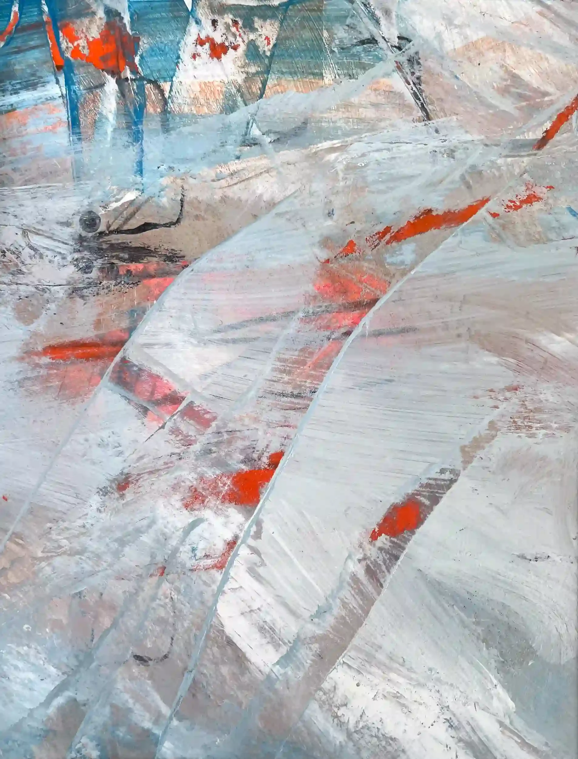  Emergent II  Mixed media on paper, 11-1/8 x 9-5/8" German silver metal frame, white mat. 2026. $525