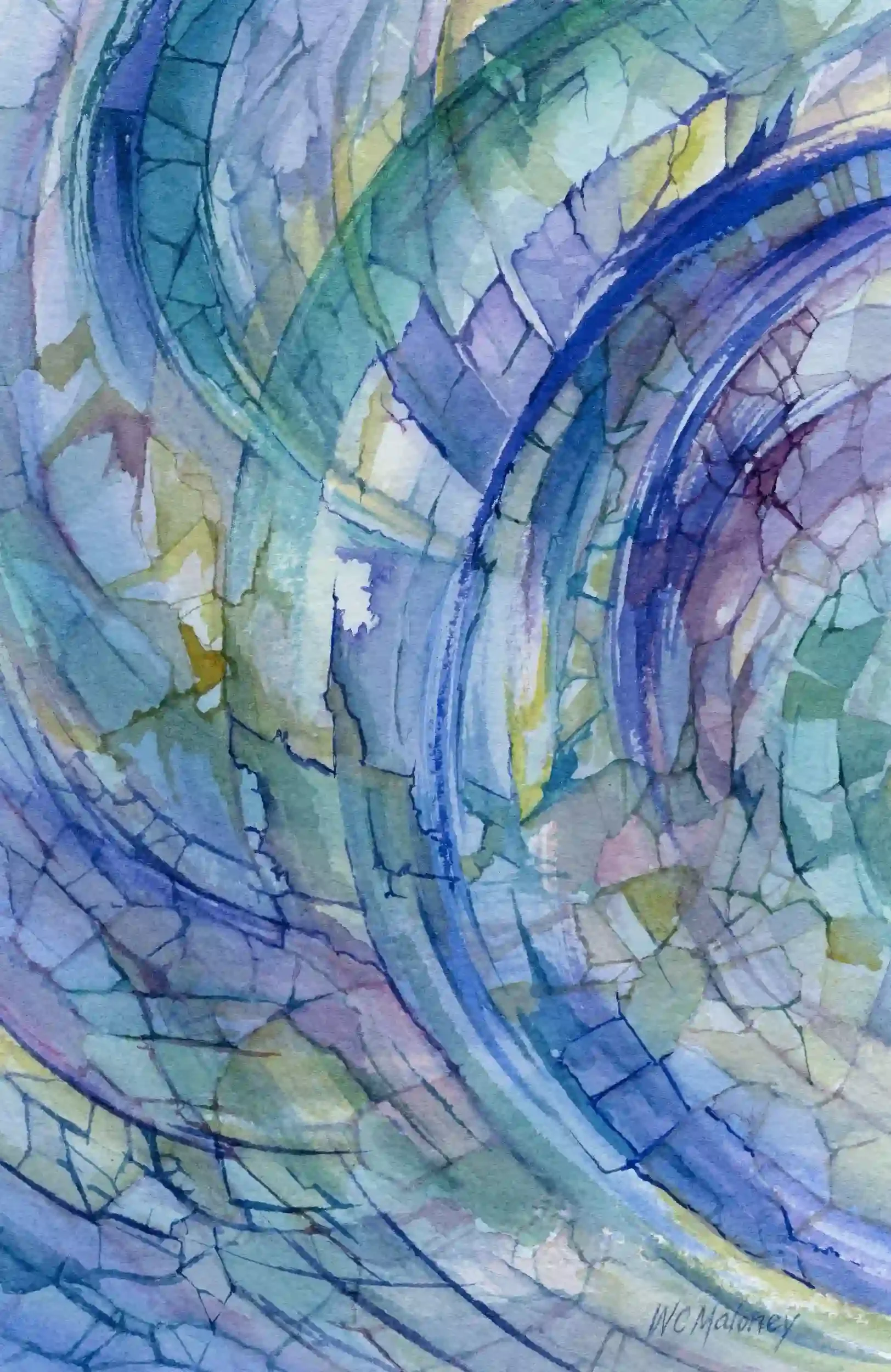  Petrified Blues  Archival quality fine art print from my original art. Image area: 14 x 9-1/8" plus 1" white border. $125