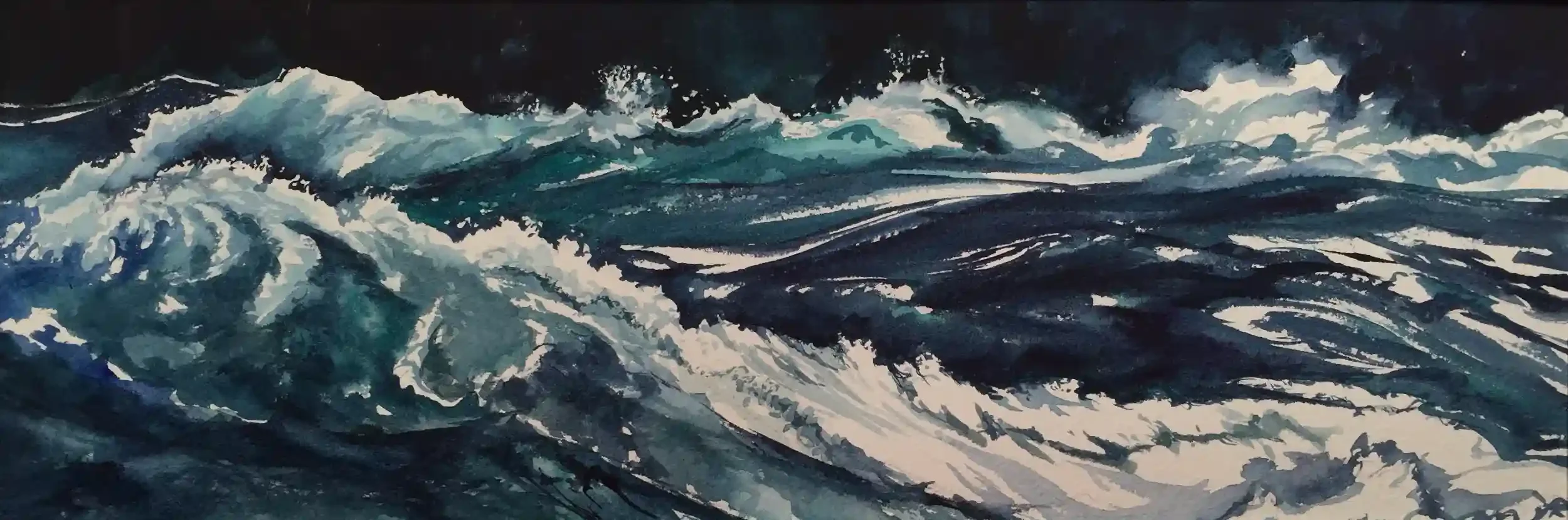  Indigo Riff  Archival quality fine art print from my original art. Image area: 6-7/8 x 21-3/8" plus 1" white border. $125