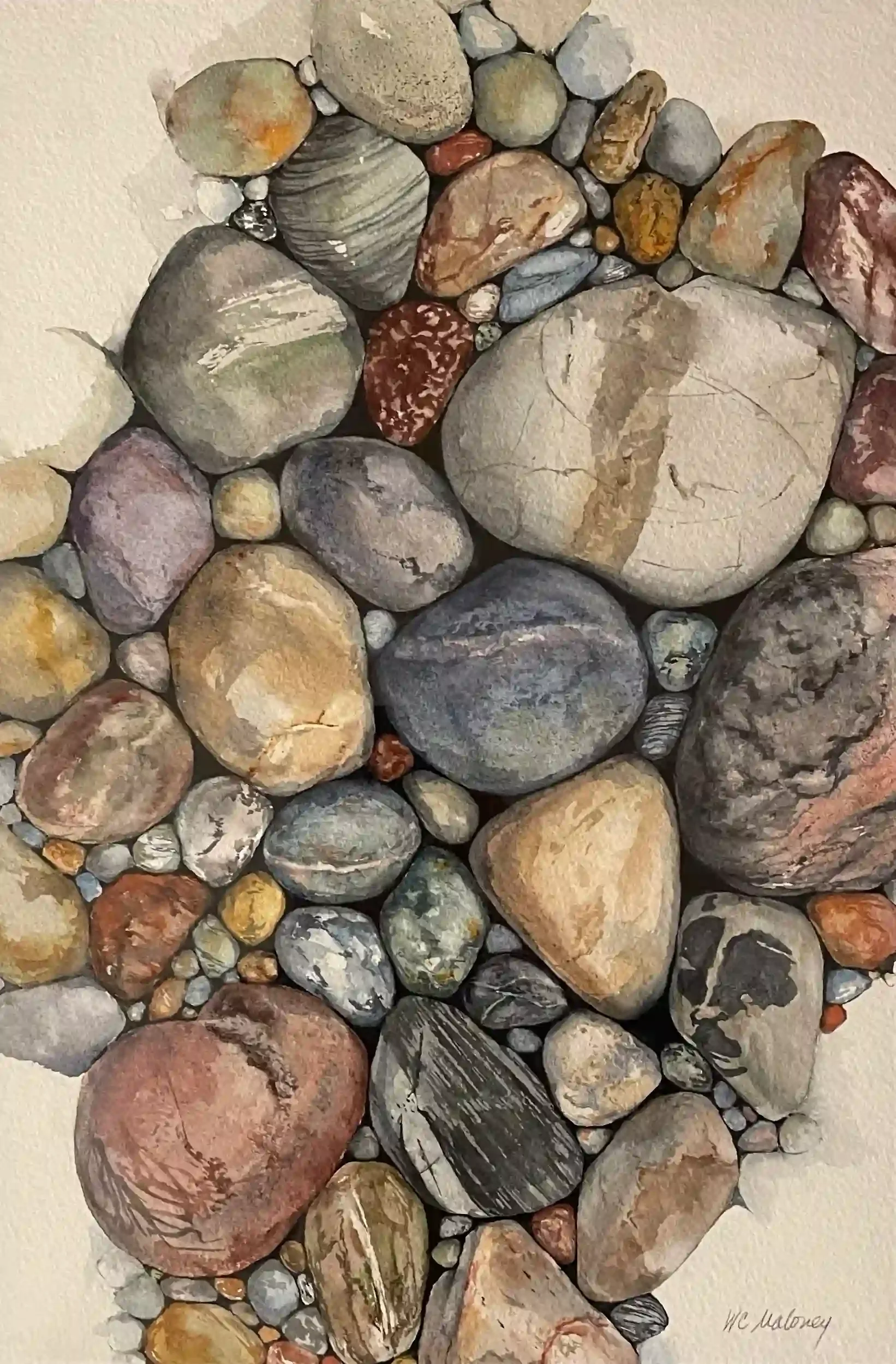  Blue Plate Stones  Archival quality fine art print from my original art. Image area: 18 x 12" plus 1" white border. $175