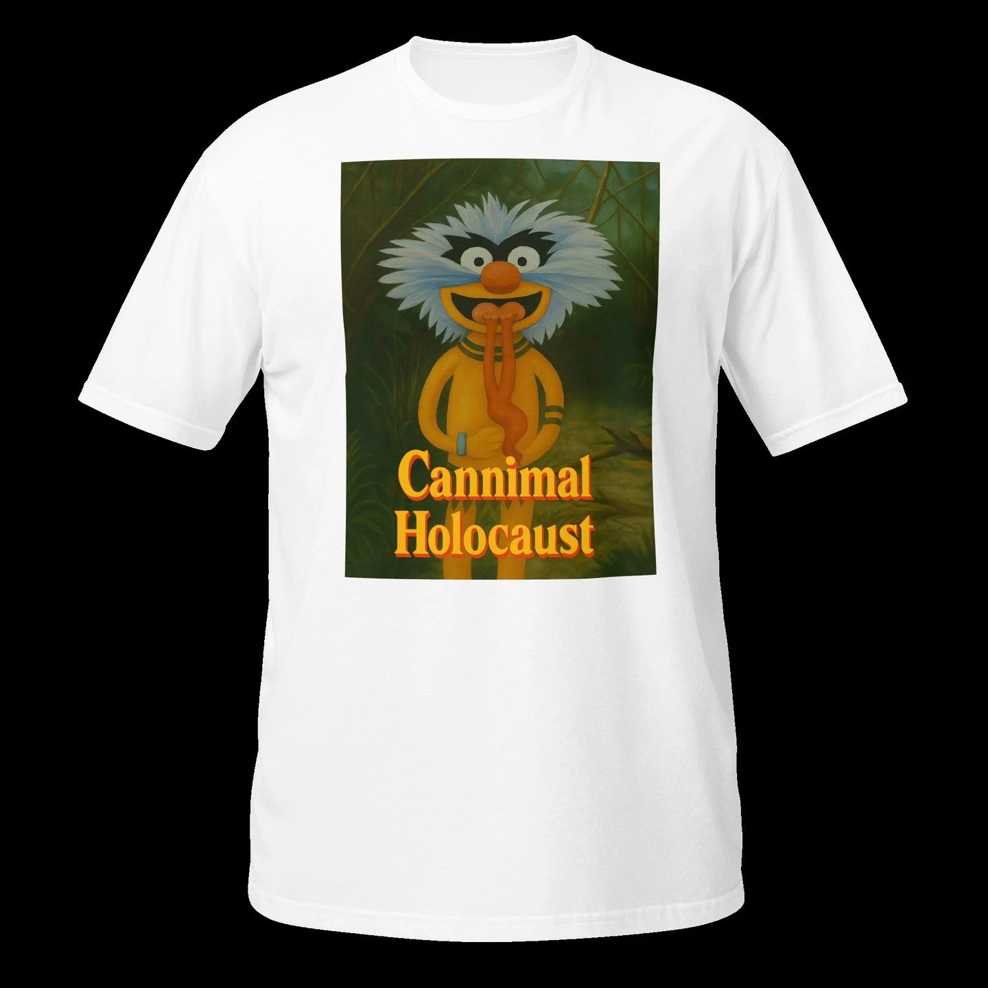 Cannimal Holocaust!

It's Animal the Cannibal! The head banging Muppet meets the head munching of Deodarto's gruesome magnum opus. Animal certainly looks at home in the depths of the jungle and I wouldn't put it past him to snack on any naive documen
