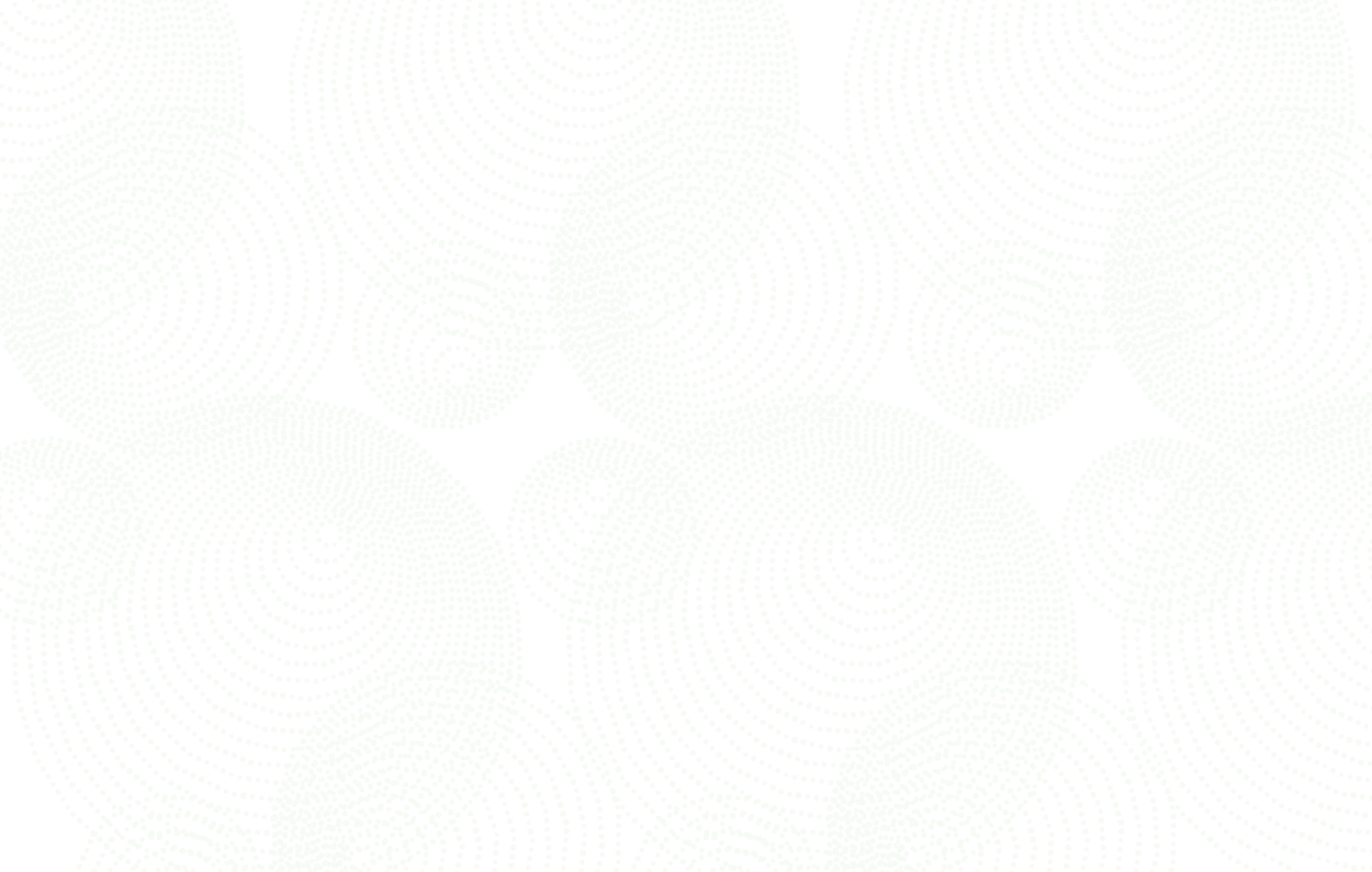 Pattern of white concentric circles and swirling circular designs on a black background.