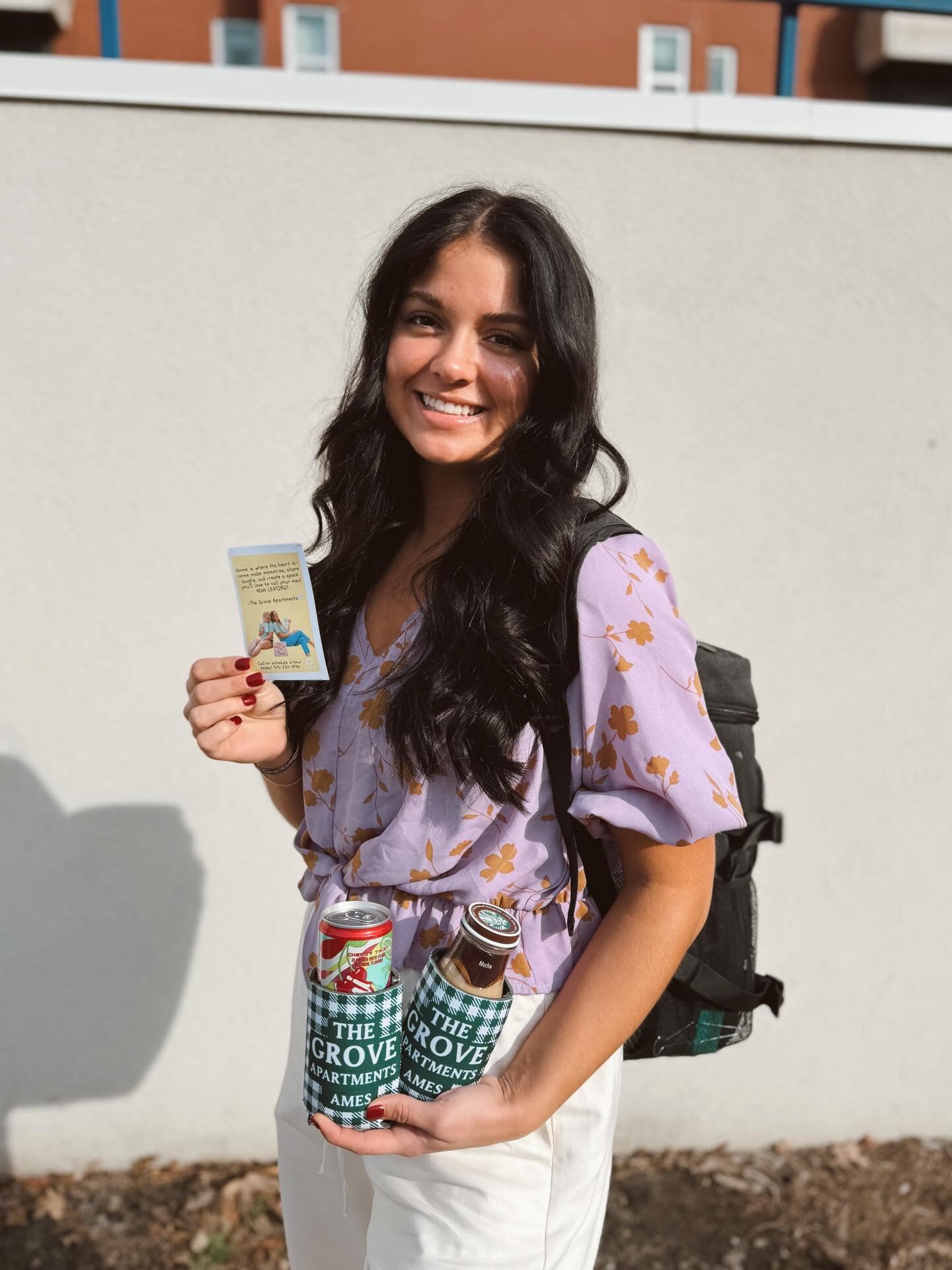 We loved handing out coffee and energy drinks to keep everyone going strong. Keep your eyes peeled for us&hellip; we&rsquo;ll be back!❤️🏠☕️ #ames #grove #groveames #leasing #apartments