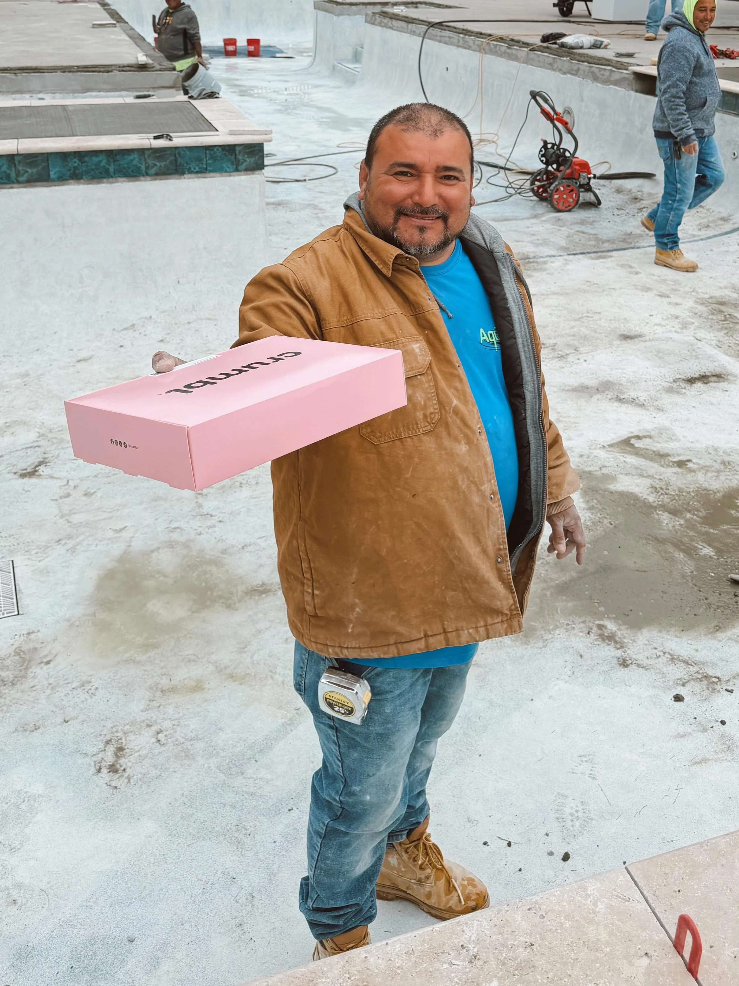 Fueling our pool vendor with a little Crumbl🍪💙Thank you for all the time, effort, and care you are putting into our pool. We appreciate you! Stay tuned for pool updates next week!👀