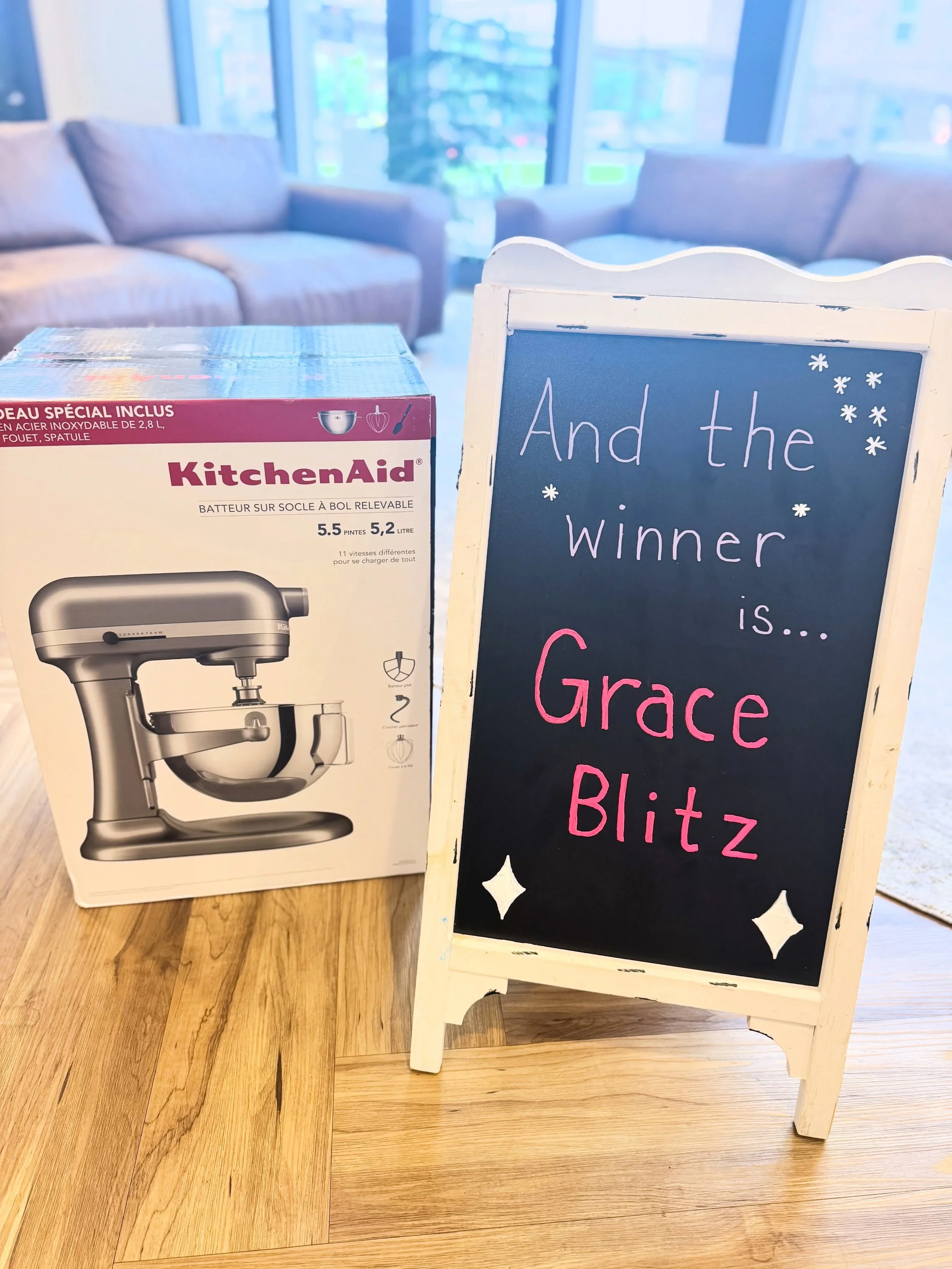 Congratulations @graceblitz._ on your new KitchenAid mixer for signing your lease with us recently!! Keep an eye on our socials for more exciting giveaways!