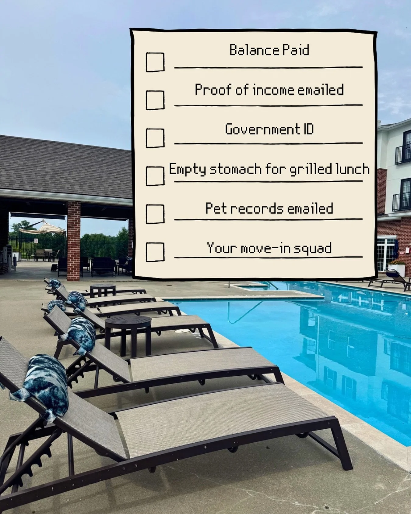 Move-In Day is TOMORROW! 🔑 Make sure you&rsquo;re prepared to arrive at your scheduled time with this checklist. We will be providing grilled hot dogs and burgers 🍔 We can&rsquo;t wait to see all of you there!!