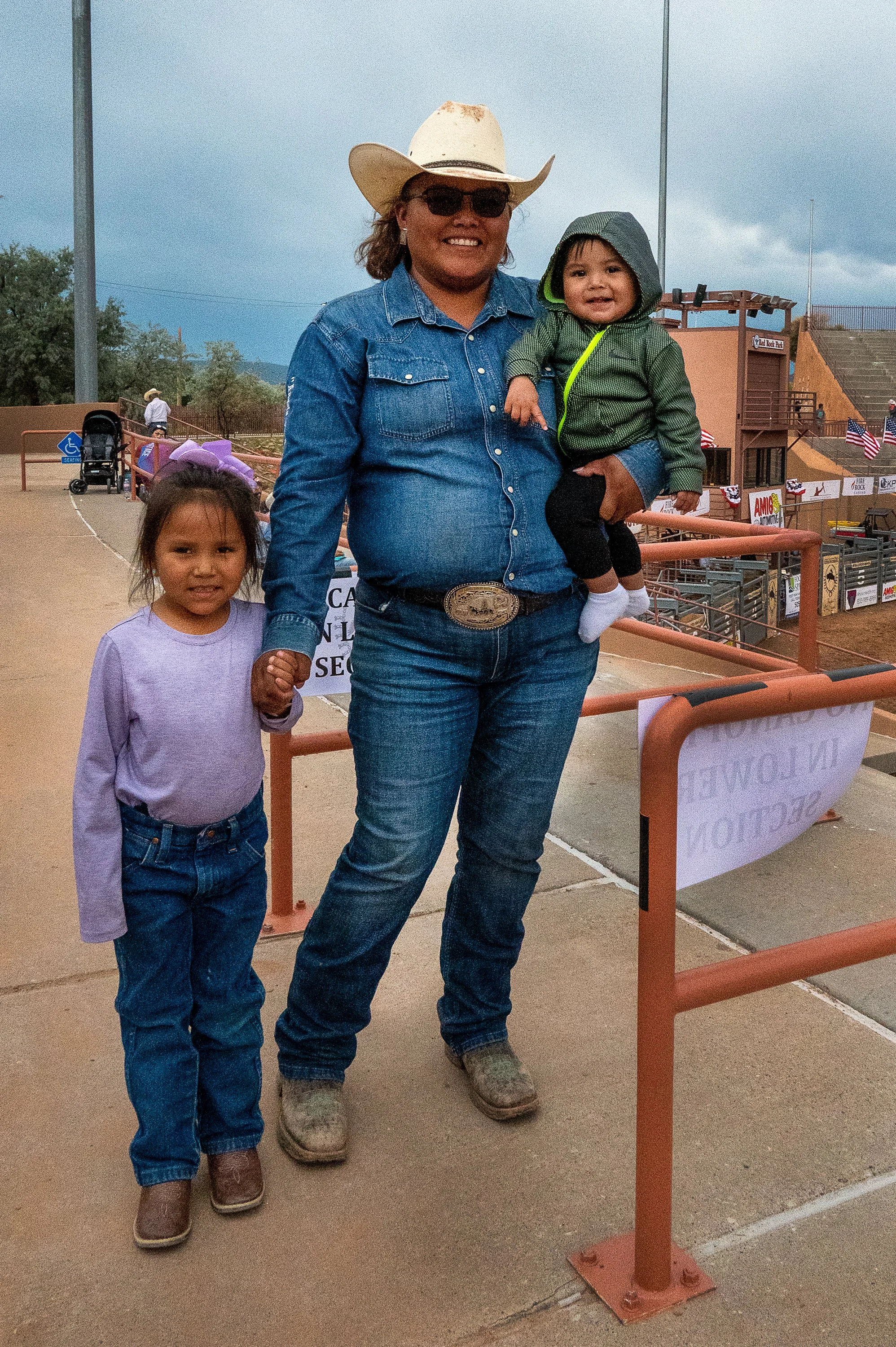 Portrait of a modern American Indian mother and children