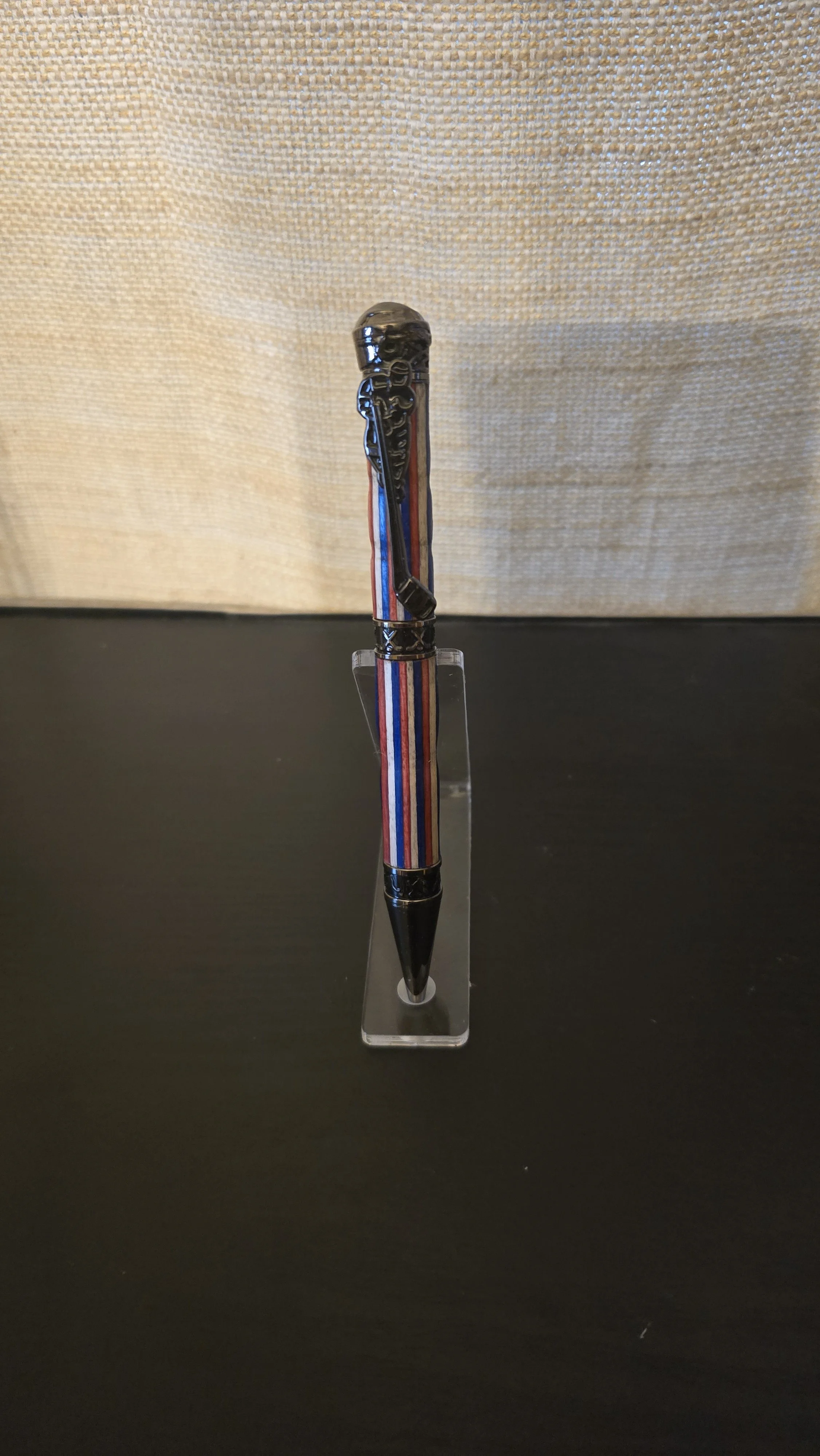 Handcrafted USA Hockey Pen with Gun Metal Finish