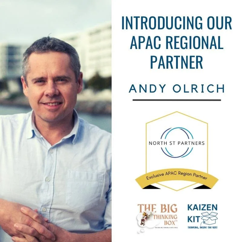 🌏 The Big Thinking Box is going INTERNATIONAL! ⚔️
We’re thrilled to announce our official partnership with Andy Olrich of North St Partners! Andy will be leading the distribution and facilitation of The Big Thinking Box across the APAC Region