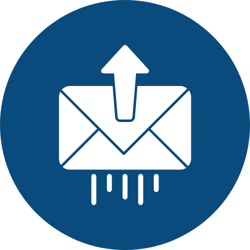 Envelope with an arrow pointing upward, indicating email or message sending