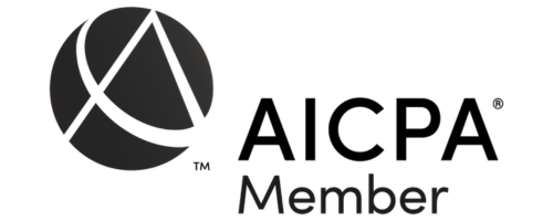 AICPA Member logo, featuring a circular emblem with stylized 'A' and 'C' and the text 'AICPA Member' beside it.