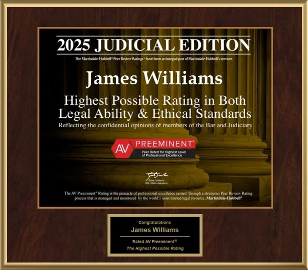 Williams, McClure &amp; Parmelee's Attorney James L. Williams Again Awarded the Judicial AV® Preeminent™ Designation for 2025