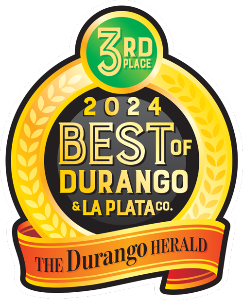 2024 Best of Durango for Home Building certificate badge with yellow green and orange