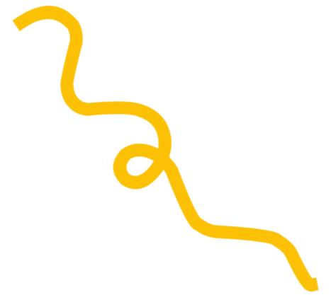 Yellow line on a black background forming a wavy, looped shape.