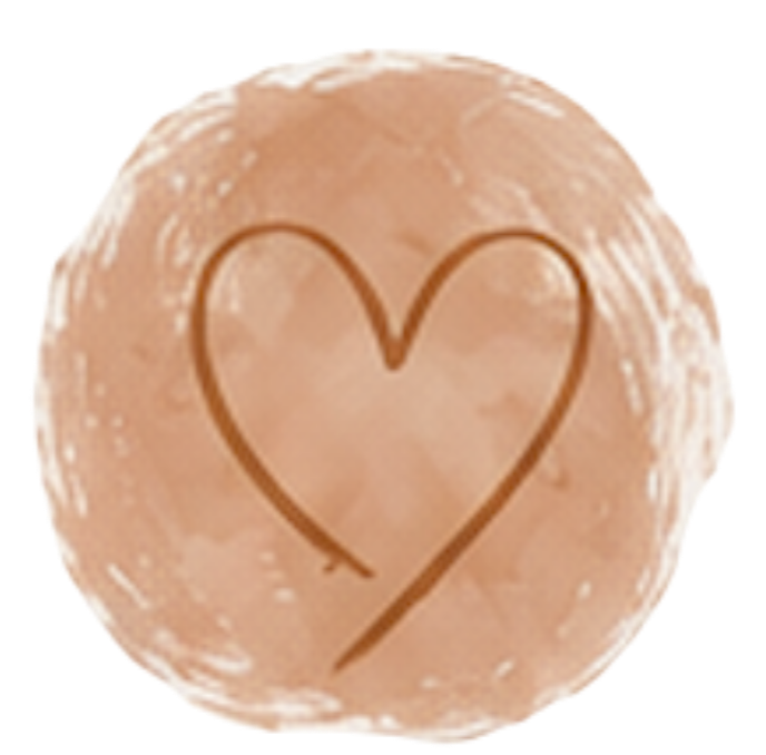 A moon with a heart drawn on it in brown.