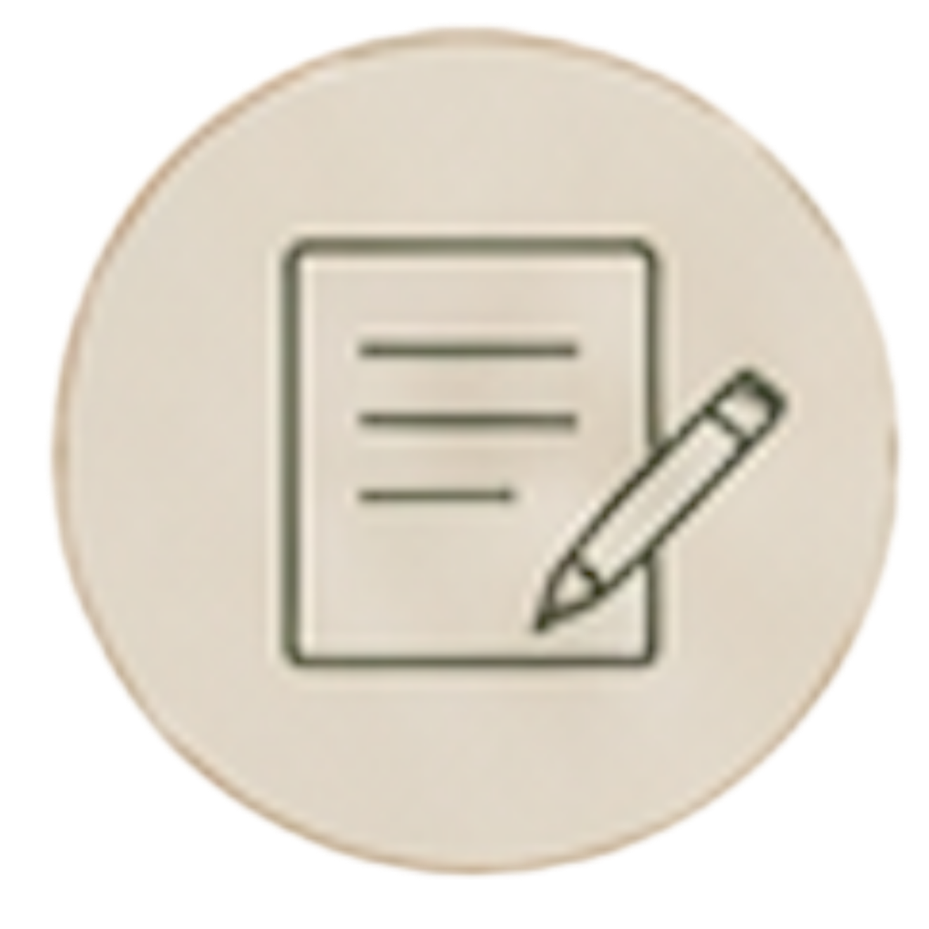 Icon of a document with lines of text and a pencil, indicating editing or writing.