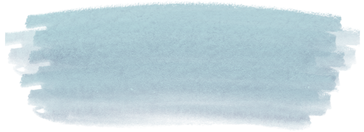 A light blue watercolor brush stroke with rough, uneven edges.