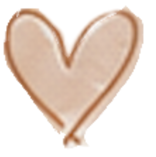 A beige heart-shaped cookie with a brown outline.