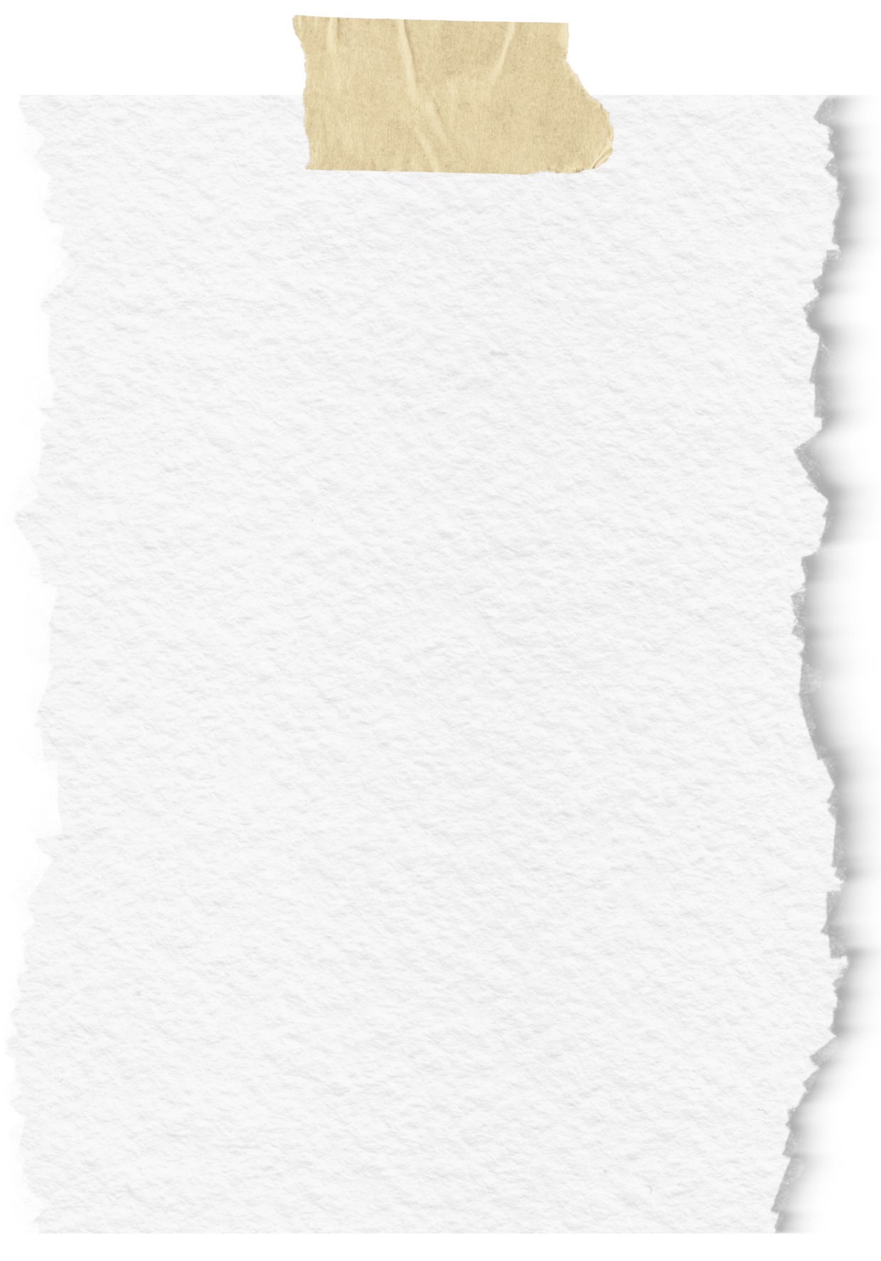 Blank torn piece of paper with beige tape at the top and a red strip on the upper right corner.