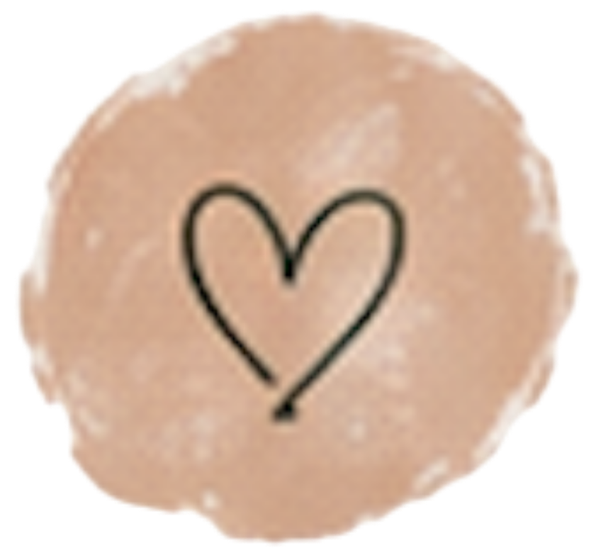 Brown coin with a black heart drawn in the center.