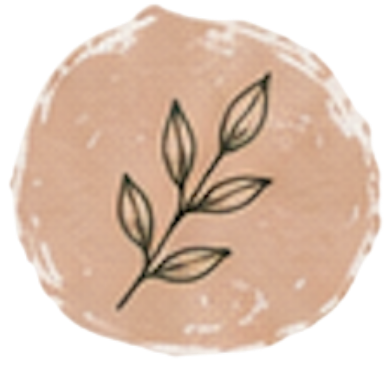 A round, beige-colored soap with a black line drawing of a leafy branch on top.