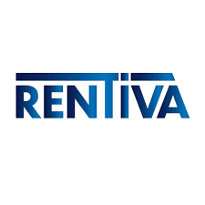Rentiva logo in blue on a white background