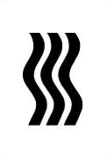 Black wavy lines representing heat or steam