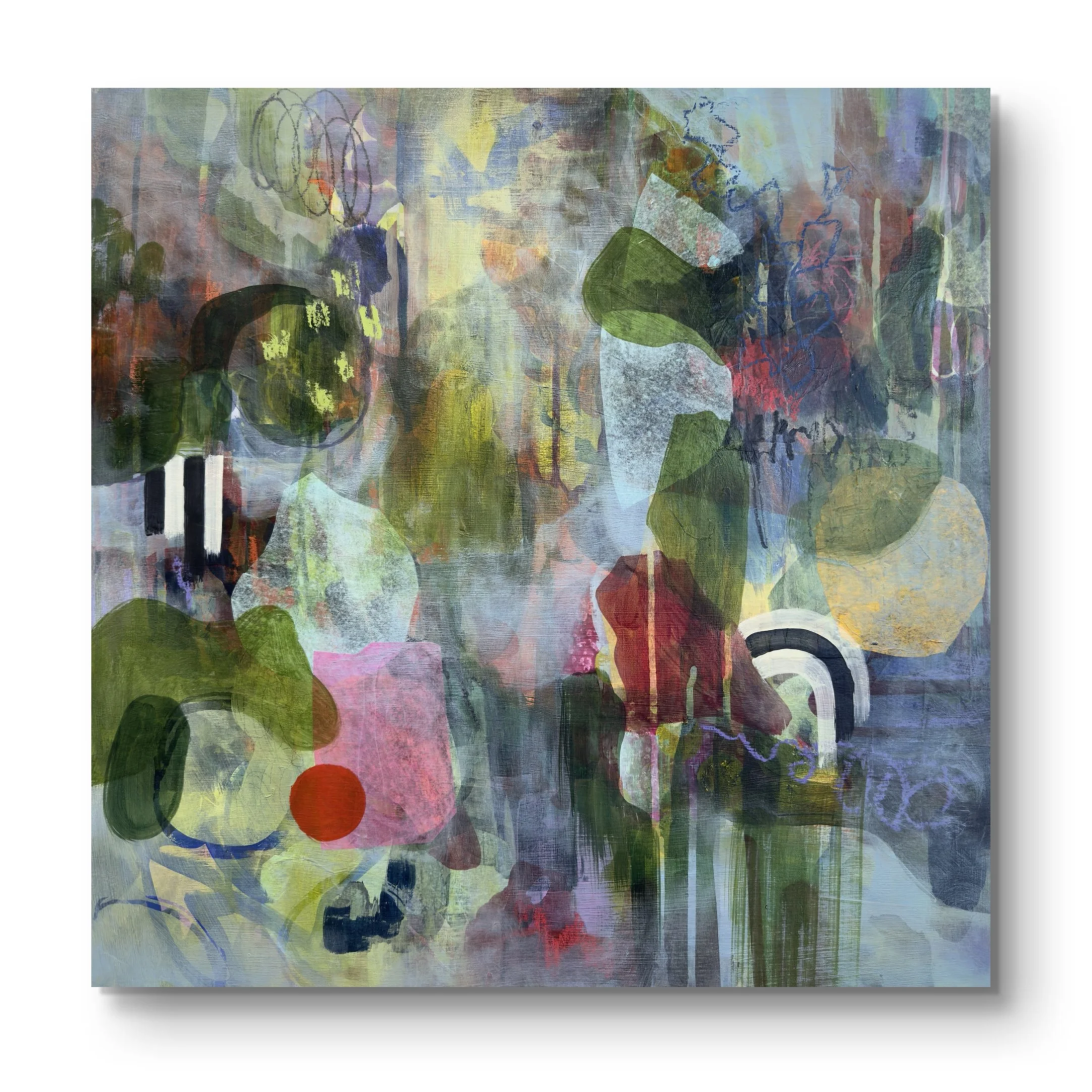SOLD "Juego Infinito no. 4" mixed media on wood 60x60cm