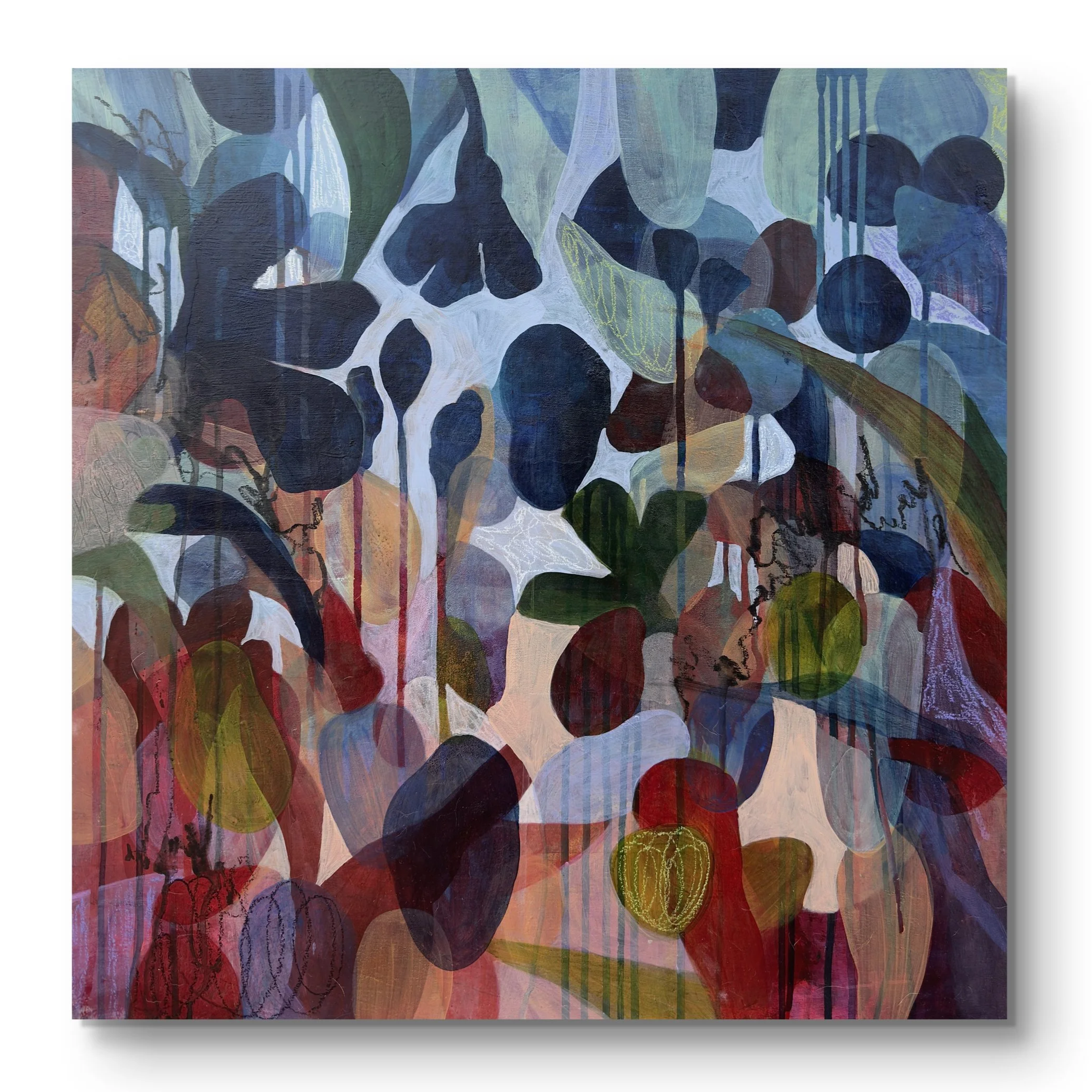 "Florece la Jungla no.4" mixed media on wood 65x65cm 