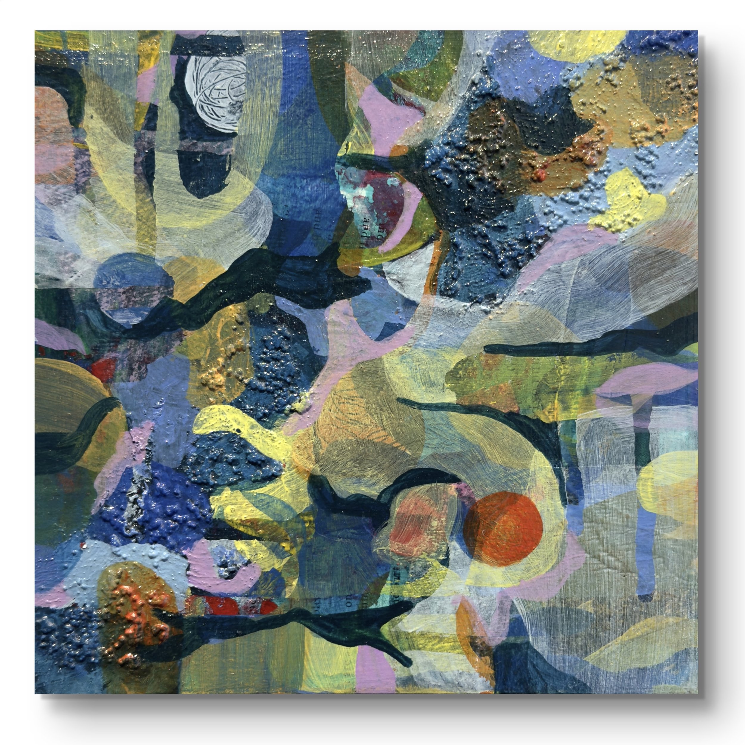 "Nature's Fold no.4" mixed media on wood 18cm x 18cm