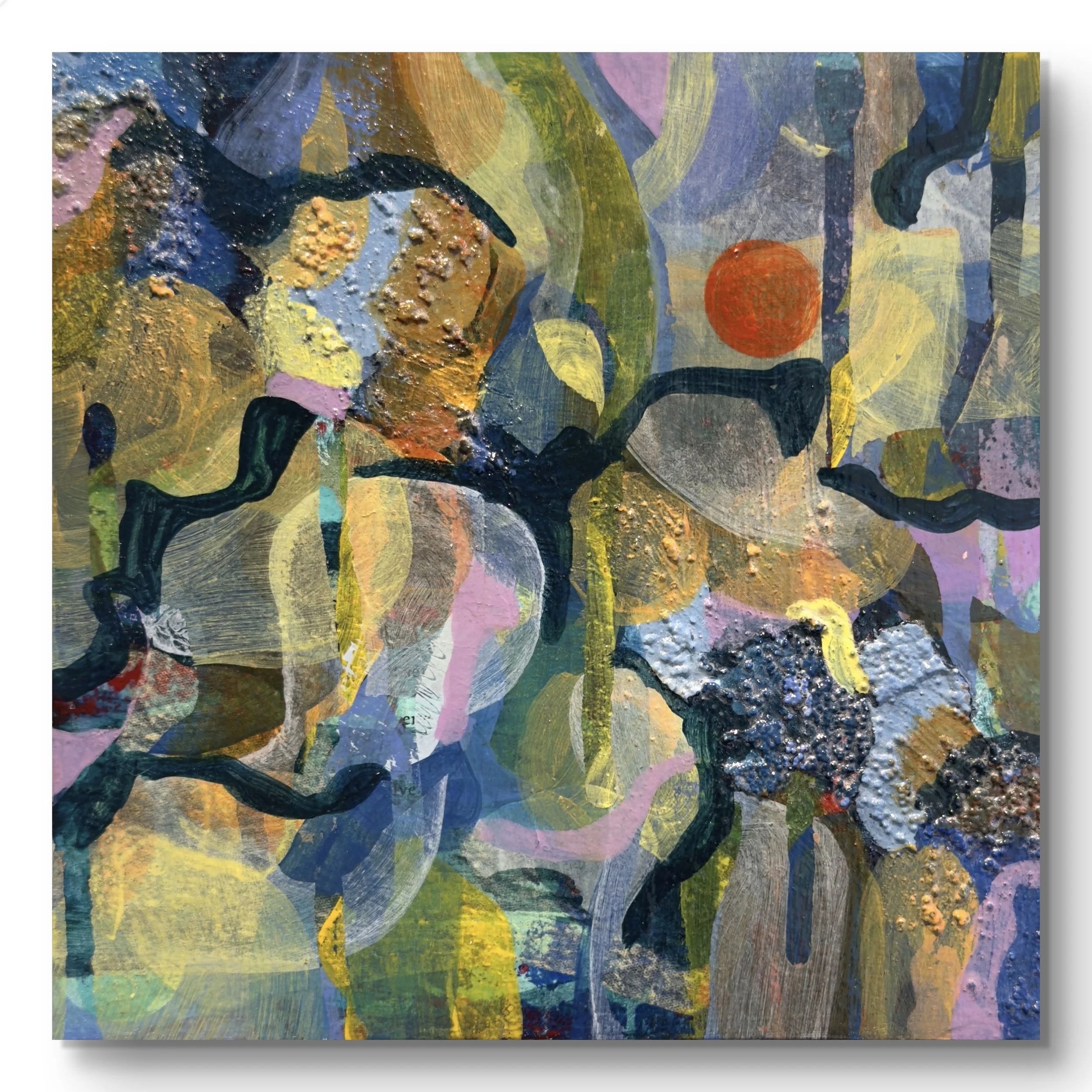 "Nature's Fold no.3" mixed media on wood 18cm x 18cm