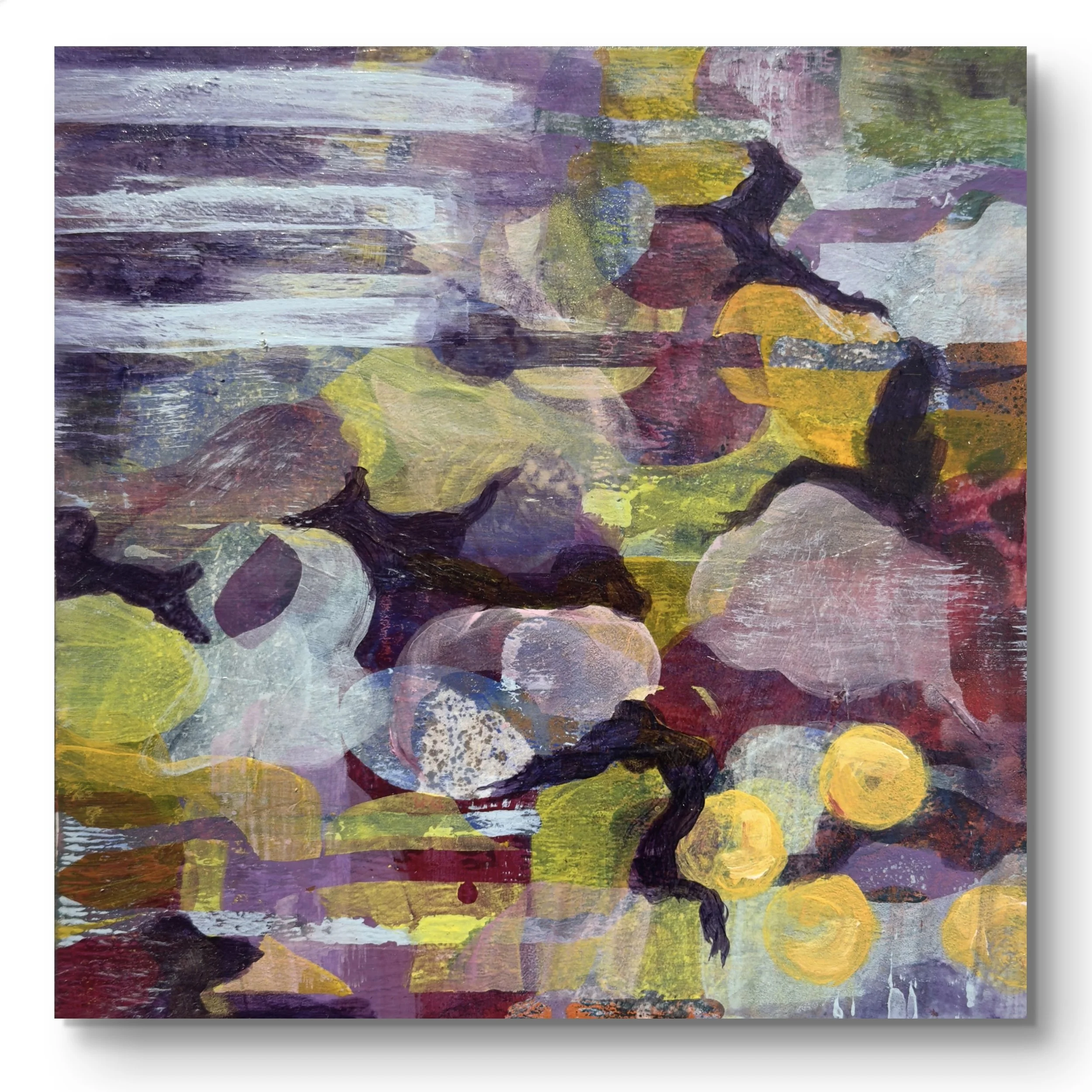 "Nature's Fold no.2" mixed media on wood 18cm x 18cm