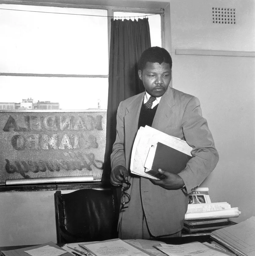 Nelson Mandela in his Law Office, Johannesburg