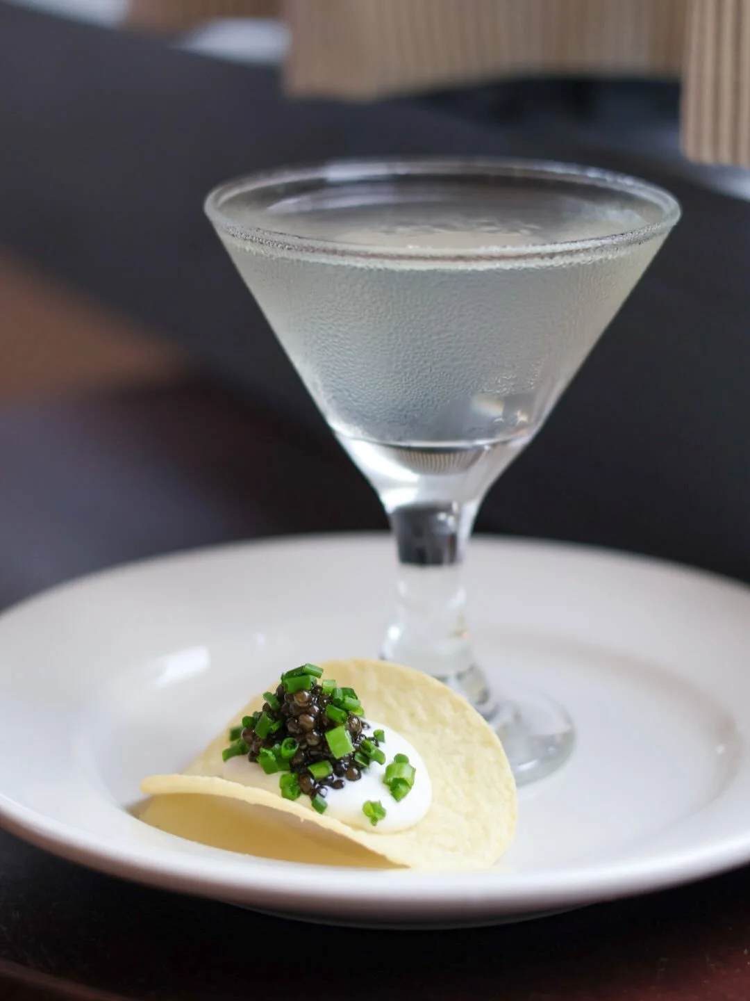 A proper way to break the ice.🧊

The Icebreaker: a mini caper martini with Belvedere and the best kind of chip topped with cr&egrave;me fra&icirc;che &amp; chives and of course - oscietra caviar. Officially on our martini menu and very excited to me