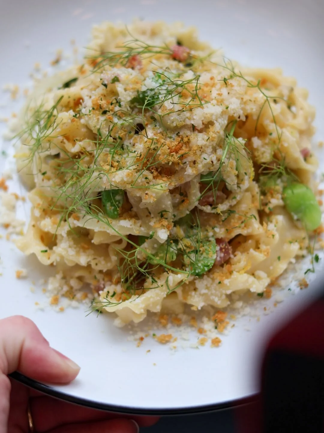 New pasta alert! 🚨🚨🚨

Fennel + grapefruit like you&rsquo;ve never seen it before. 

Fennel three ways with the twists &amp; turns of our new Mafaldine &lsquo;Al Pompelmo&rsquo;. Alongside sweet favas, wilted greens, and bursts of oro blanco grapef