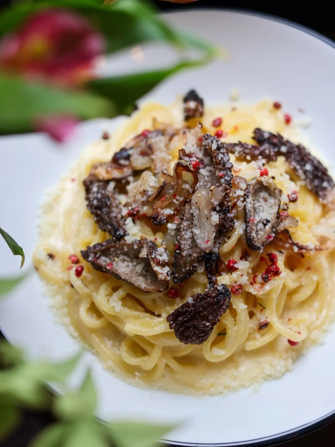 For those of you staying in town this Memorial Day weekend, we have specials that are a little extra special just for you. Friday-Sunday only!

Rich tonnarelli (square spaghetti) tangled up with comt&eacute;, spring morels &amp; pink peppercorns. 

C