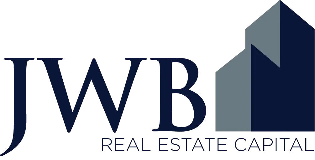 Logo of JWB Real Estate Capital featuring the initials JWB and an icon of a building or house