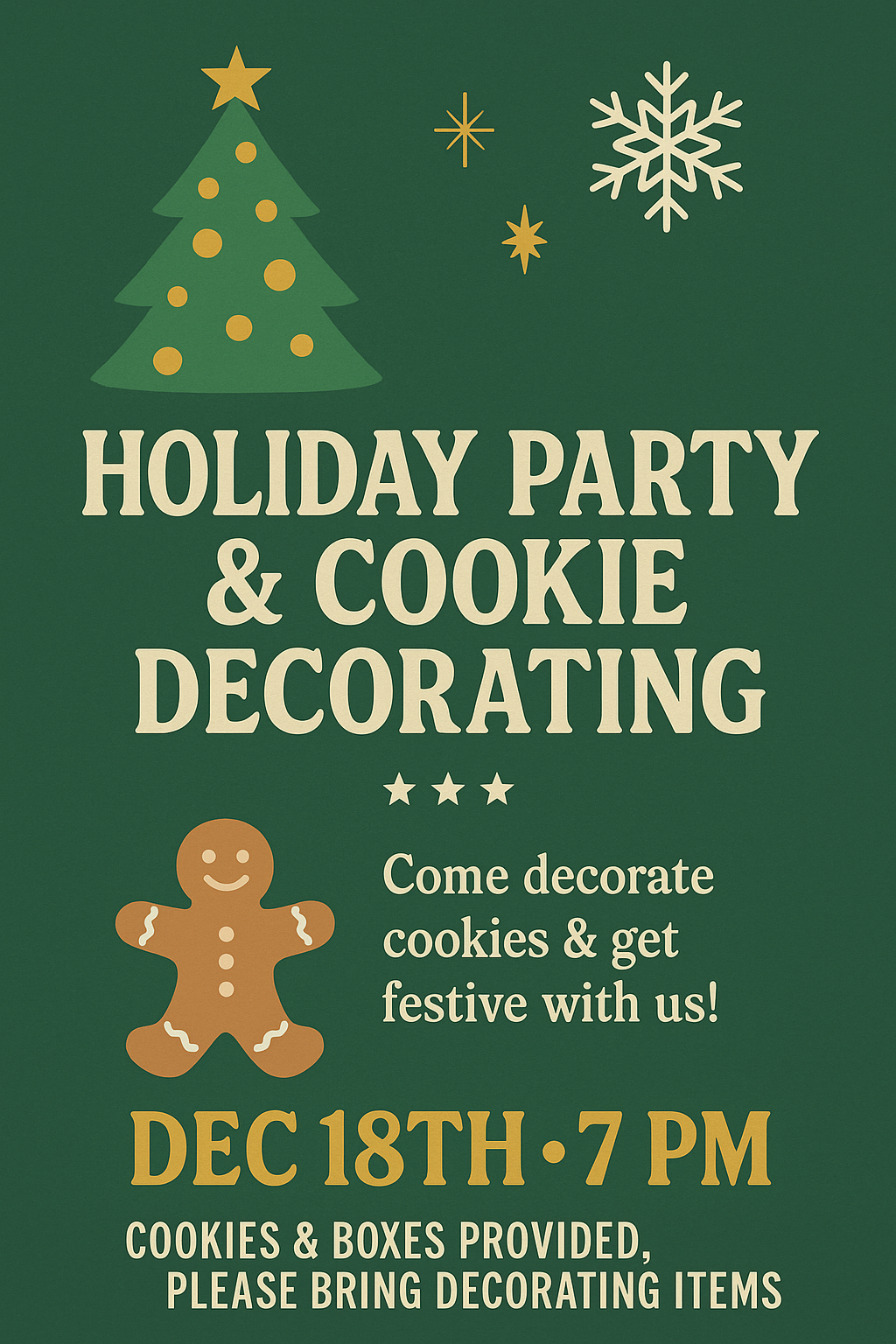 Holiday Party w/ cookie decorating!