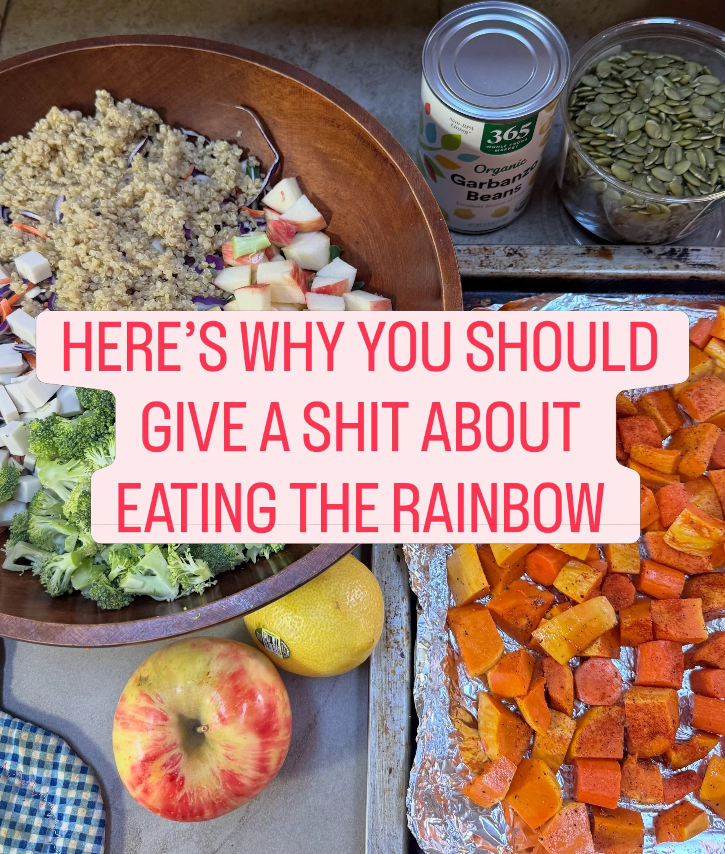 is it clich&eacute; to be a nutritionist &amp; tell people to eat the rainbow?🌈😂 Asking for a friend&hellip;

For real, this super simple change in the way you buy &amp; eat food can do oh so much to support your gut microbiome! &amp; when the bugs