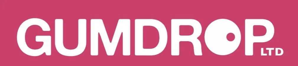 Pink background with white text reading "GUMDROP LTD".