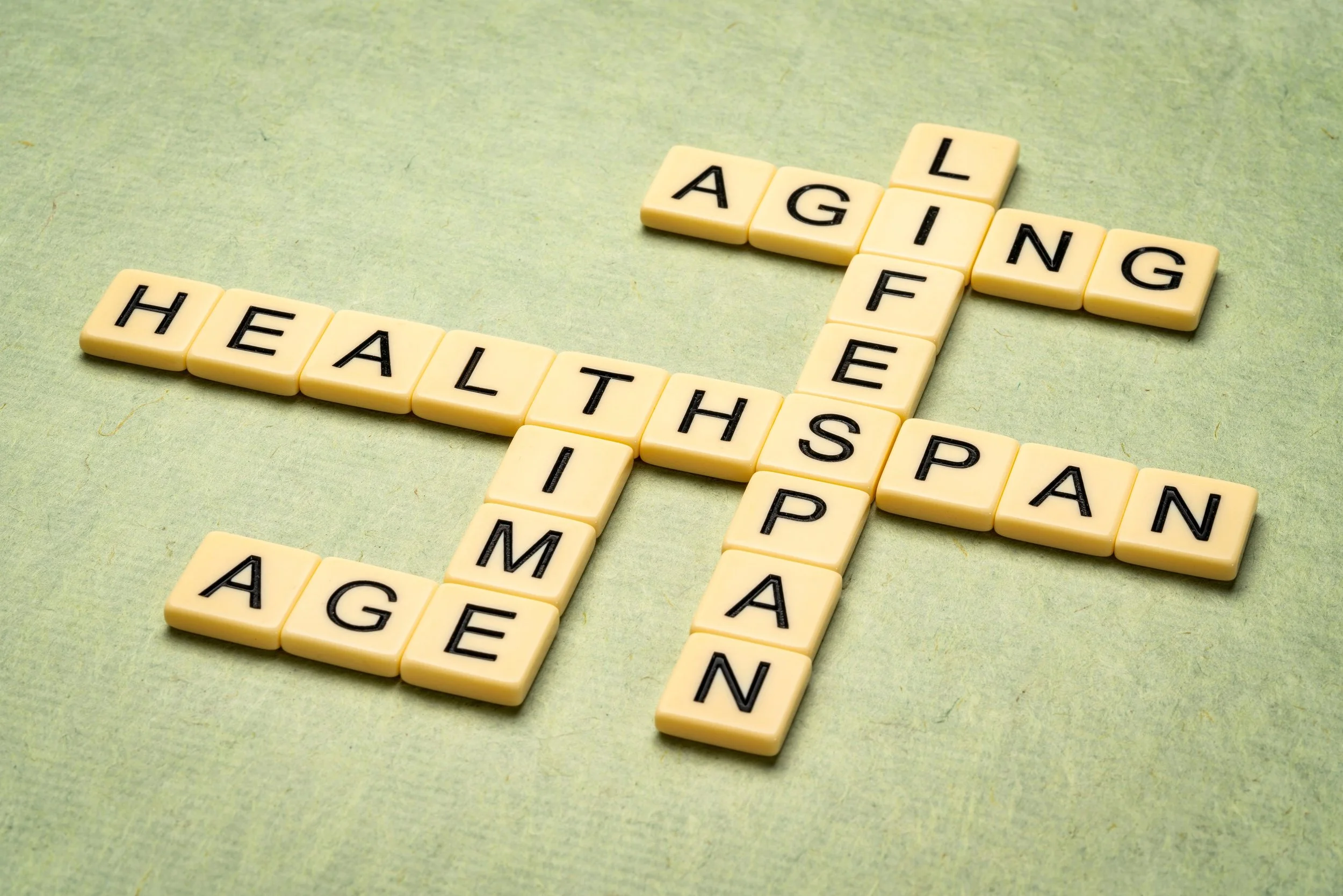 Crossword of health and longevity terms illustrating HealthSpan’s focus on aging well and preventive care-- HealthSpan in Boulder CO
