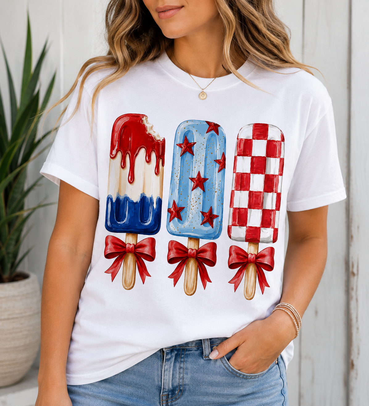 Red, White and Blue Popsicles
