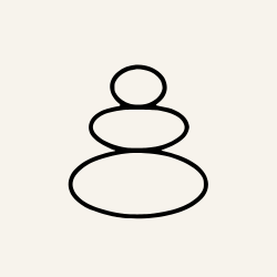 Line drawing of three stacked stones.