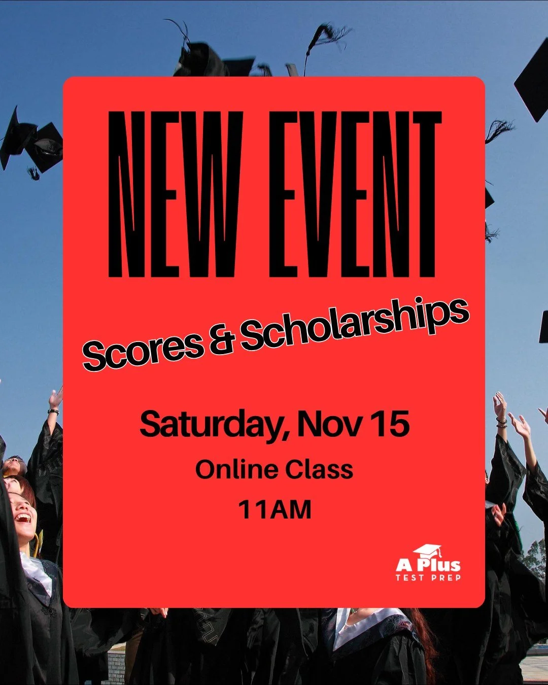 🎓 New Event: &ldquo;Scores &amp; Scholarships&rdquo;
Your test scores can do more than open college doors &mdash; they can open scholarship opportunities too! 💰

Join us for a free online session to learn:
✅ How to decide between the ACT or SAT
✅ H