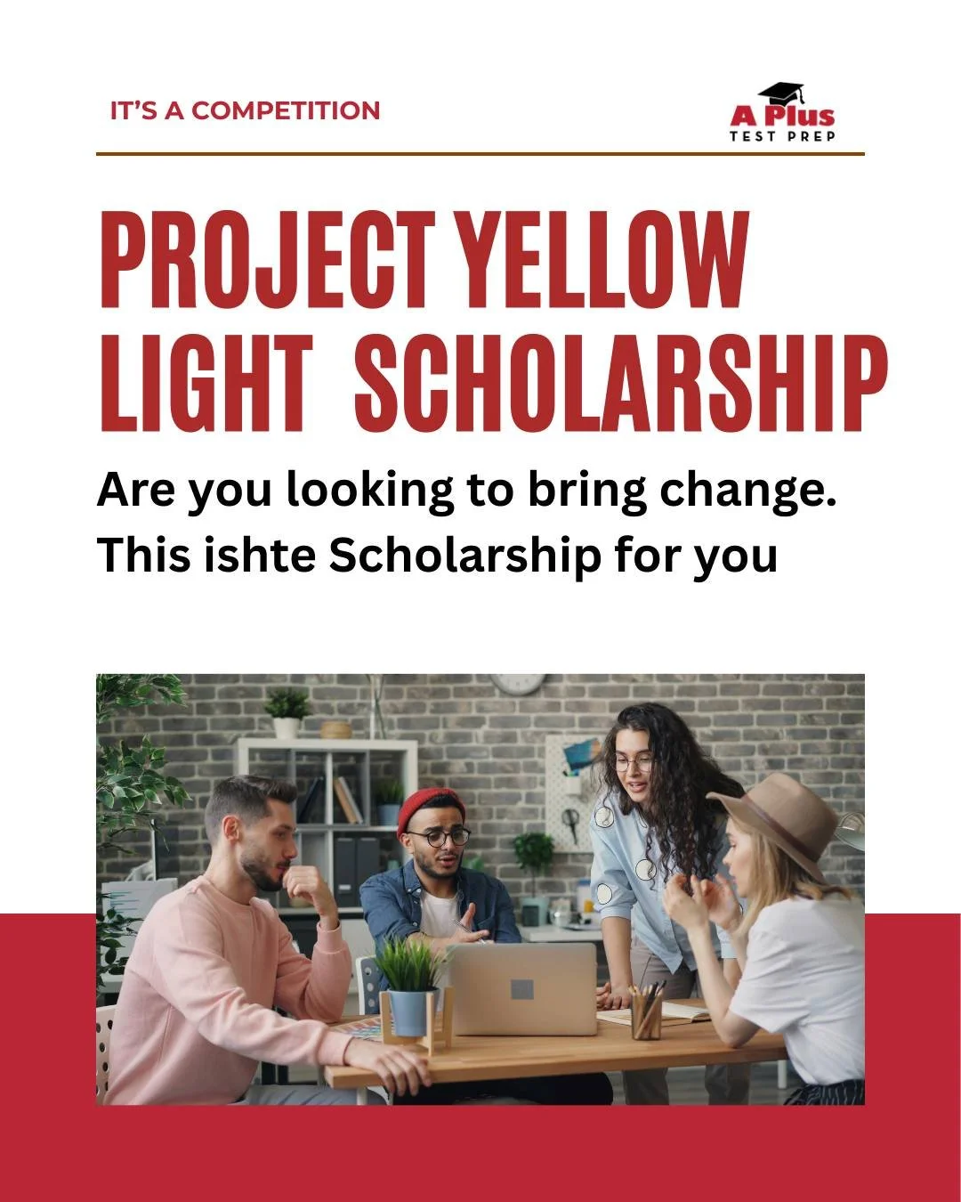 Scholarship Saturday! 🏆🚦

This one is different &mdash; and we love it for that.

The Project Yellow Light Scholarship isn't your typical application. It's a competition. You create a 30-second video, radio spot, or billboard design that sends a me
