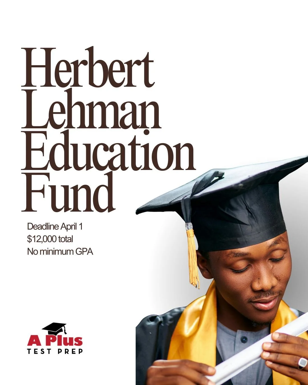 Scholarship Saturday &mdash; and this one is URGENT. ⚠️🏆
The Herbert Lehman Education Fund is awarding $12,000 in scholarship money to Black high school seniors &mdash; and the deadline is April 1st.
That is 11 days away. 🗓️

✅ Open to Black high s